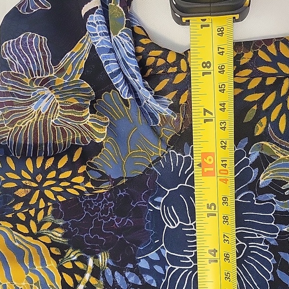 H&M Women's Multicolor 100% Polyester Long Sleeve Button Front Casual Blouse 2 - Picture 7 of 7